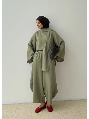 Moda Aksa 2423 Nolira Keten Takım Haki