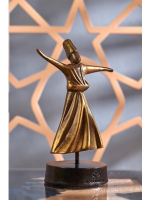 Anadolia Semazen Heykel Kaideli Altın Varak Bronz