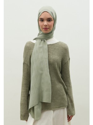 Fresh Scarfs Nara Pamuk Floş Jakarlı Şal Soğuk Gri