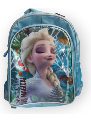Ottonya Frocx Frozen İlkokul Çantası Due Nature Is Magical 2 Bölmeli 30x40x15 cm Kapasiteli Kız Çantası