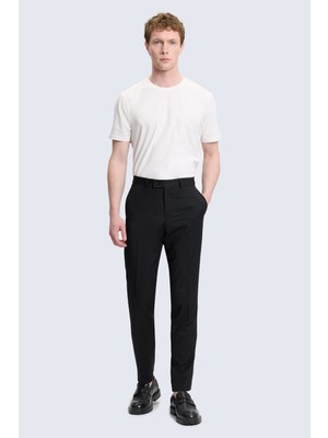Hatemoğlu Siyah Slim Fit Yandan Cepli Kumaş Pantolon