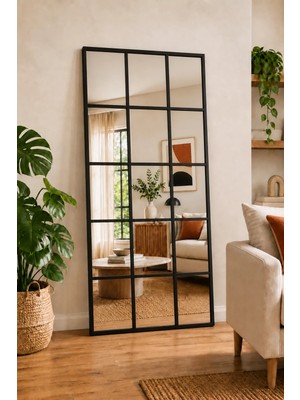 Effe Yapı Dekor Siyah Metal Çerçeveli 180*80 cm 5/3  Dekor Boy Aynası