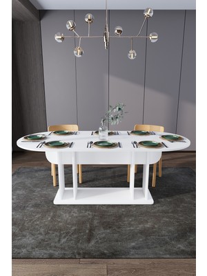 Asra Trend Modern 8 Kişilik Mutfak Yemek Masası %100 Mdf Mutfak Yemek Odası Masası YM08