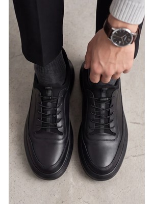 Liarca Snapglide Slipon - Hakiki Deri Esnek Çoraplı Stoper Bağcıklı Erkek Casual Ayakkabı, Konforlu Tabanlı Pratik Şık Erkek Sneaker