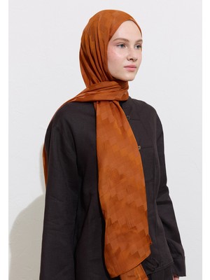 Fresh Scarfs Nori İpeksi Jakar Şal Kiremit