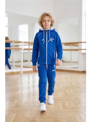 Pina Kids Erkek Çocuk Scuba Atheletic Reglan Kol Kapüşonlu Dalgıç Kumaş Eşofman Takımı ESF7028