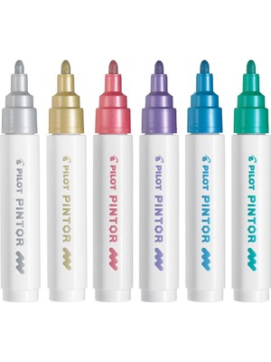 Pilot Pintor-M-6 Color Marker Kalem Seti 6 Renk Metalik