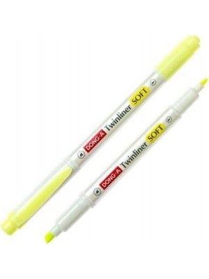 Dong-A Twinliner Kalem Tipi Fosforlu Kalem Soft Neon Sarı (12 Li Paket)