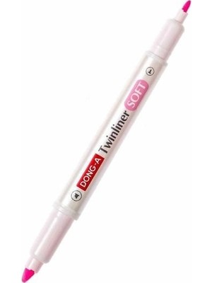 Dong-A Twinliner Kalem Tipi Fosforlu Kalem Soft Pembe (12 Li Paket)