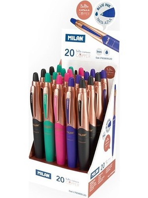 Milan 1765809120 Capsule Copper Mavi Tükenmez Kalem (20 Li Paket)
