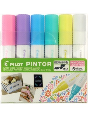 Pilot Pintor-M-6 Color Marker Kalem Seti 6 Renk Pastel