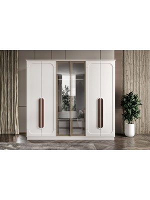 Doressa Bond White 6 Kapılı Gardırop