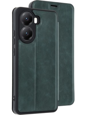 Fırsatkolik Xiaomi Poco X7 Pro Kılıf Flip Cover - Koyu Yeşil