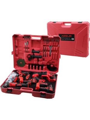 Fırsatkolik 6pcs Usta Elektrikli Alet Seti Şarjlı 21V Spral Taşlama Hilti  Bağ Makas Somun Sökme