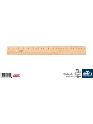 Hatas 30 cm Tahta Cetvel / Takviyesiz