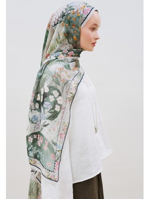 Fresh Scarfs Blooming Summer Desen Rami Viskon Şal Derin Yeşil