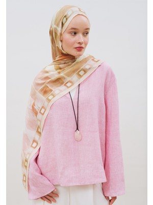 Fresh Scarfs Abstract Blocks Desen Rami Viskon Şal Bej