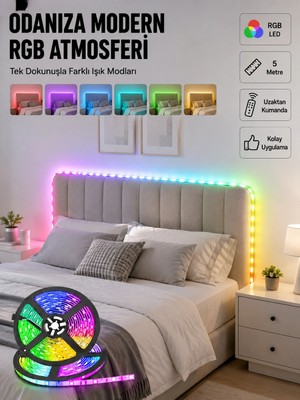 Nacario Mey Ithalat® Dekoratif Kumandalı Şerit LED 5 Metre