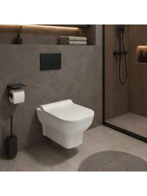 Kale Loft Kanalsız Asma Klozet + Ultra Slim Yavaş Kapanan Klozet Kapağı