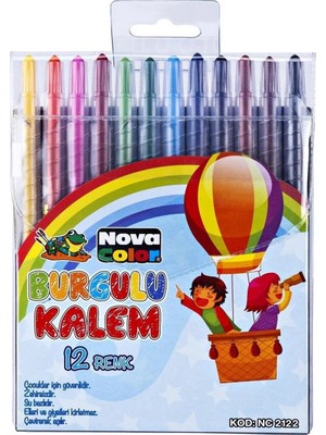 Nova Color Burgulu Kalem 12 Renk Set