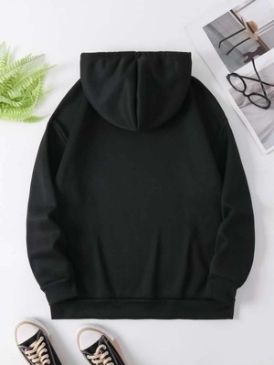 Touz Moda I'm Just A Girl Siyah Kapşonlu Sweatshirt