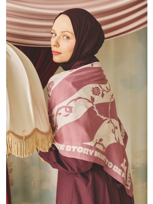Fresh Scarfs Love Reverie Desen Floş Viskon Eşarp Dreamy Pink