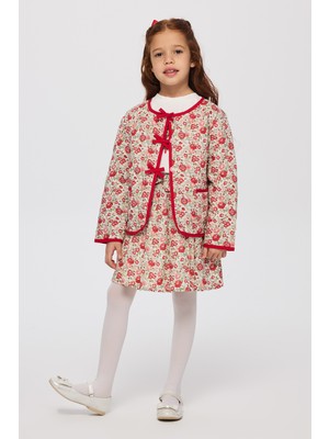Panço Liberty Kumaş Çiçek Desenli Kız Çocuk Ceket