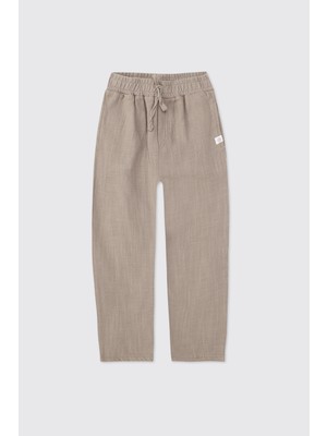 Panço Erkek Çocuk Gri Beli Lastikli Pantolon