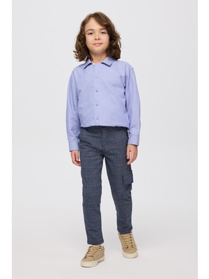 Panço Erkek Çocuk Lacivert Ekose Pantolon