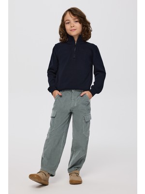 Panço Erkek Çocuk Kadife Yeşil Pantolon