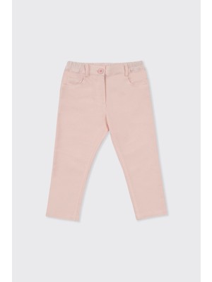 Panço Kız Bebek Düğmeli Pembe Pantolon