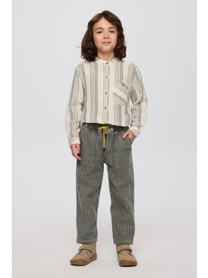 Panço Erkek Çocuk Beli Lastikli Haki Pantolon
