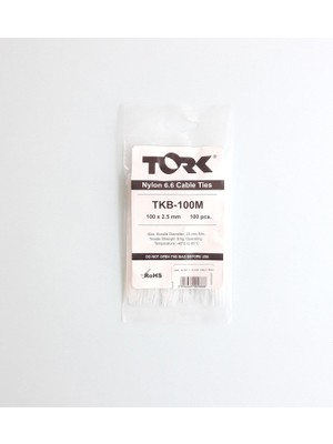 Tork Beyaz Kablo Bağı 2,5X100