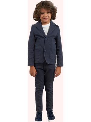 Panço Erkek Çocuk Lacivert Düğmeli Pantolon