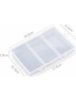 Devremarkt 3 Bölmeli Şeffaf Plastik Organizer Kutu 17.5X11X2CM Elektronik Komponent Vida Kondansatör Direnç Sak