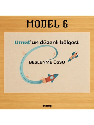 Atatuğ Hediyelik Kişiye Özel Uzay Konseptli Keten Beslenme Örtüsü (28X40 Cm) - Yıkanabilir Isimli Servis Bezi