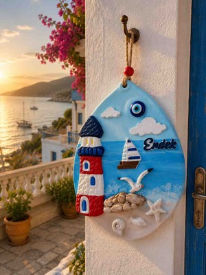 Yıldız İskandinav Deniz Marin Yelkenli Martili Duvar Süsleme