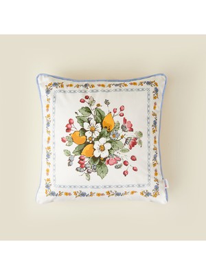 Evidea Soft Flory Kırlent - Ekru - 45X45 cm
