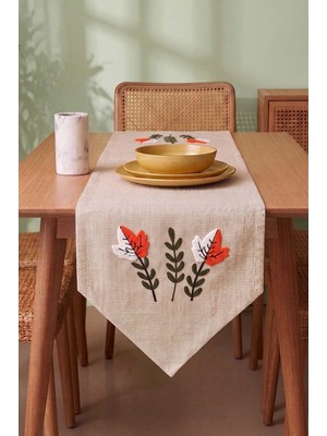 Riva İstanbul Warm Leaf Kasso Punch Işlemeli Runner 35X110 cm