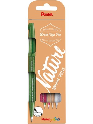 Pentel Sing Pen Brush 4 Renk Blister (D2X-E2X-N2X-B2X)