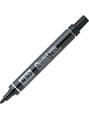 Pentel Permanent Markör Kalem Yuvarlak Uç Metal Gövde Siyah (12 Li Paket)