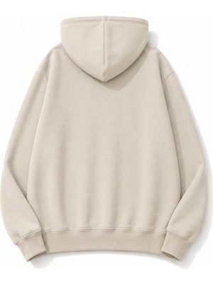 herkesemoda Çiçek Baskılı Kapüşonlu 2 Iplik Şardonlu Sweatshirt