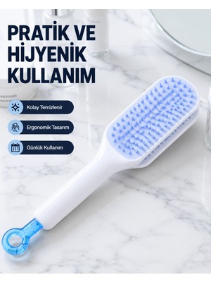 Aesco Otomatik Temizlemeli Saç Fırçası – Ergonomik Tasarım, Masaj Etkili, Elektriklenmeyi Önleyici