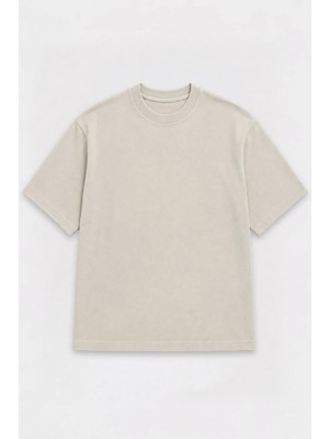 Antioch Bej Crop Fit Erkek T-Shirt