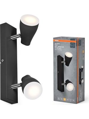 Osram Pear Ikili LED Spot 2X4.3W 2700K 700LM GU10 Siyah Kasa