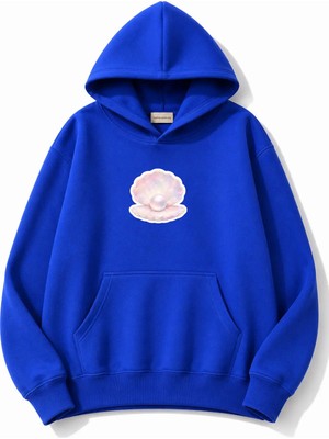 herkesemoda Inci Baskılı Kapüşonlu 2 Iplik Şardonlu Sweatshirt