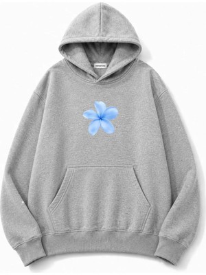 herkesemoda Çiçek Baskılı Kapüşonlu 2 Iplik Şardonlu Sweatshirt