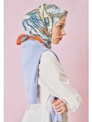 Fresh Scarfs Precious Paradise Desen Floş Viskon Eşarp Burnt Orange