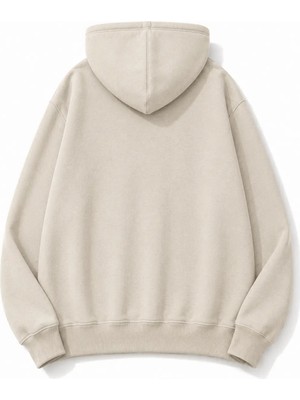 herkesemoda Salt Water Baskılı Kapüşonlu 2 Iplik Şardonlu Sweatshirt