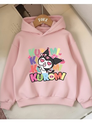 Touz Moda Kuromi Kids 3 Iplik Kalın Sweet Hoodie